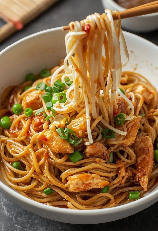 Thai-style Noodles with Chicken (lighter version)