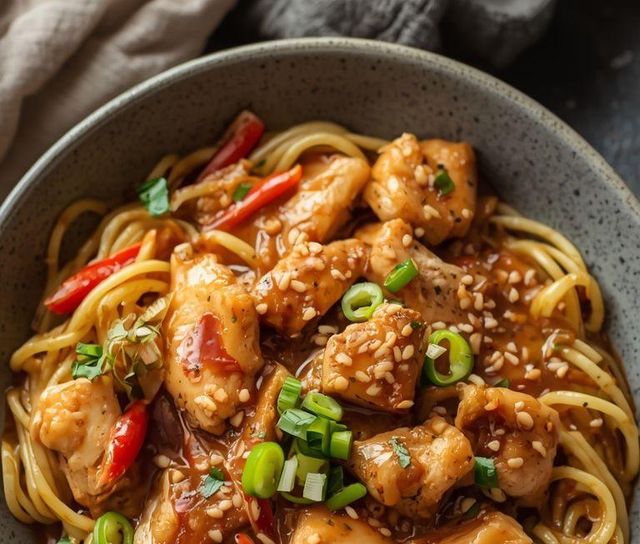 Chicken in Asian Sauce with Noodles