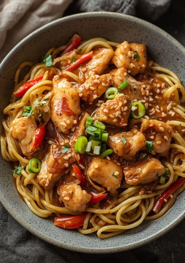 Chicken in Asian Sauce with Noodles