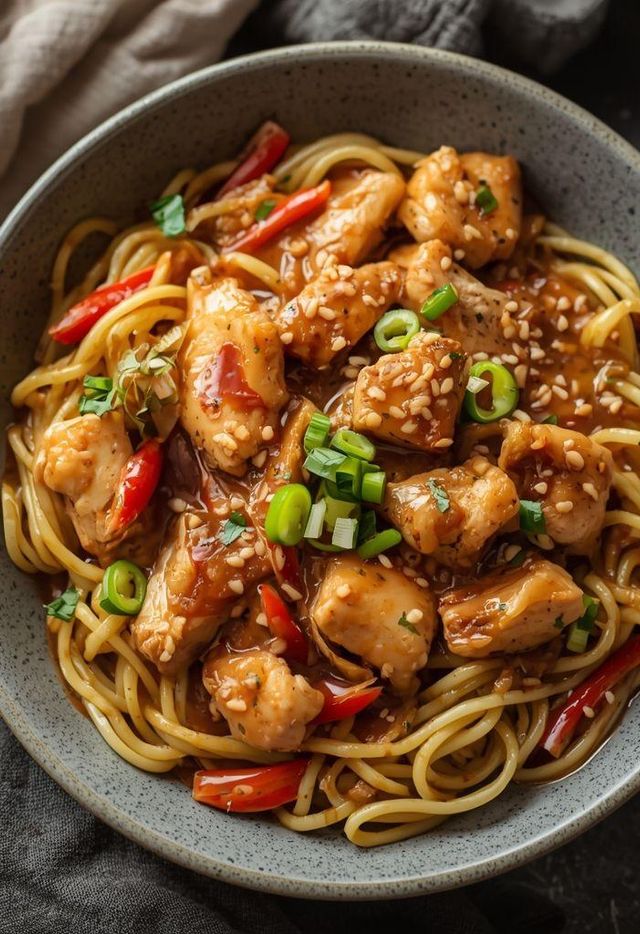 Chicken in Asian Sauce with Noodles