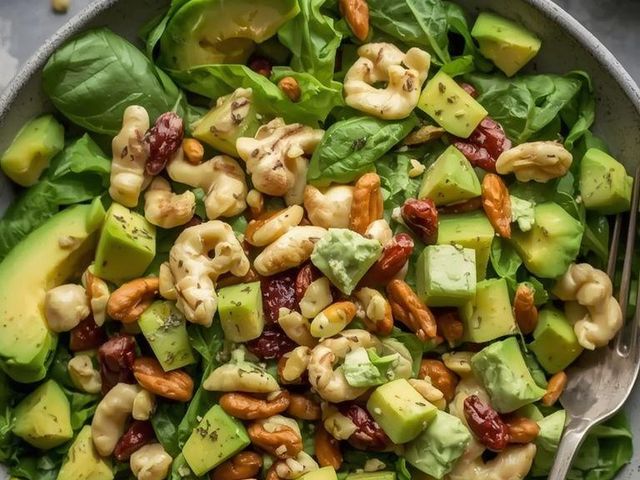 Nut Salad with Avocado Dressing