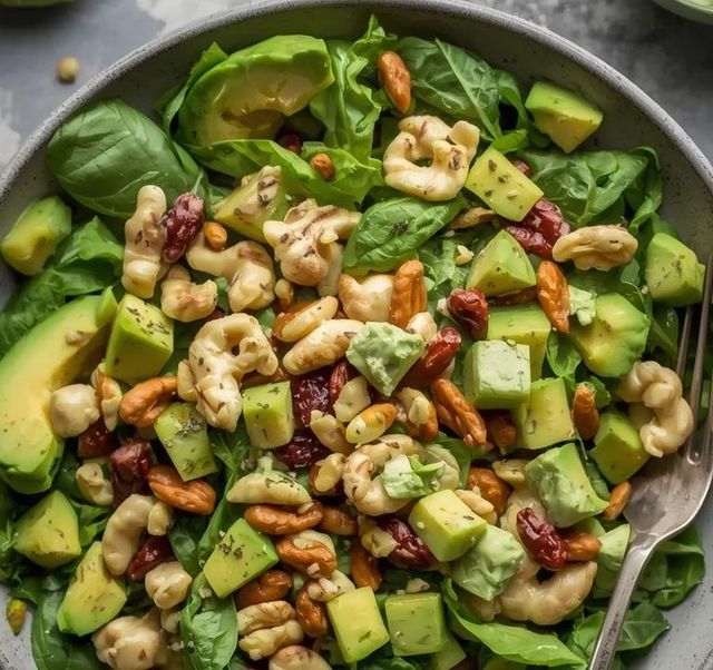 Nut Salad with Avocado Dressing