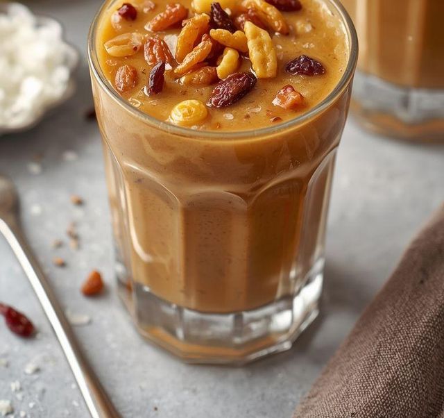 Jaglanka mit Banane, Amaranth und Rosinen (laktosefreie Version)