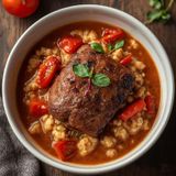 Buchweizen mit Schäufele und Tomaten