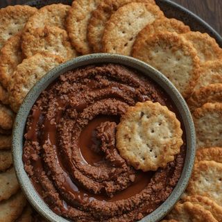 Chocolate Hummus with Rice Wafers