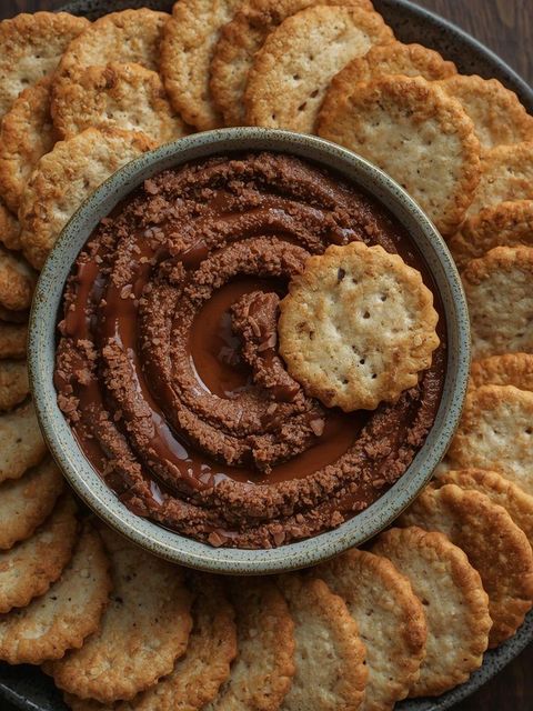 Czekoladowy hummus z ryżowymi wafelkami