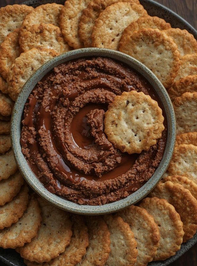 Schokoladenhummus mit Reiswaffeln