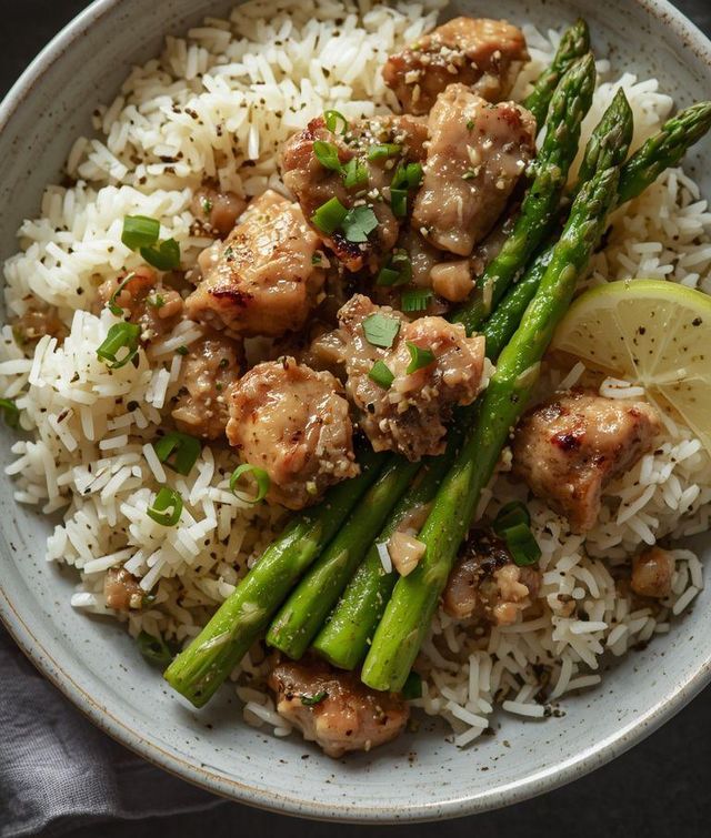 Rice with Pork and Asparagus