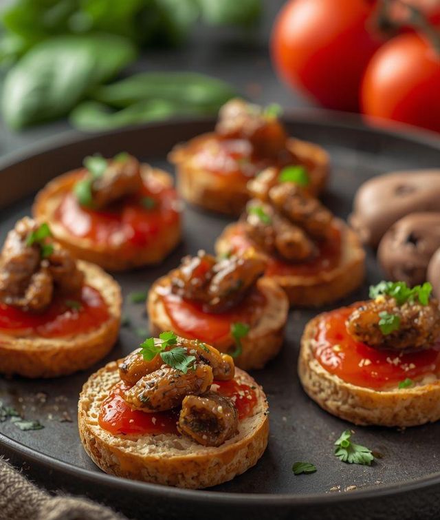 Sardine-Tomato Paste Canapes