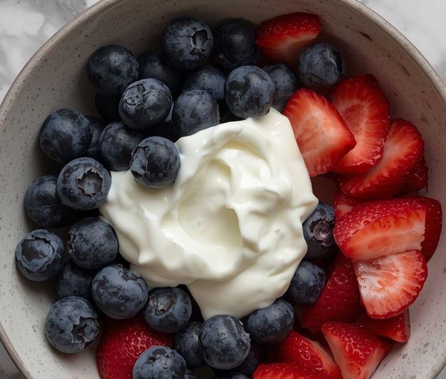 Amerikanische Blaubeeren mit Joghurt