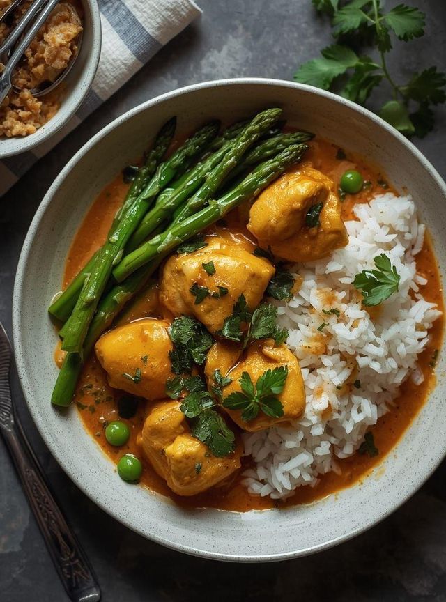 Kurczak curry z fasolką szparagową