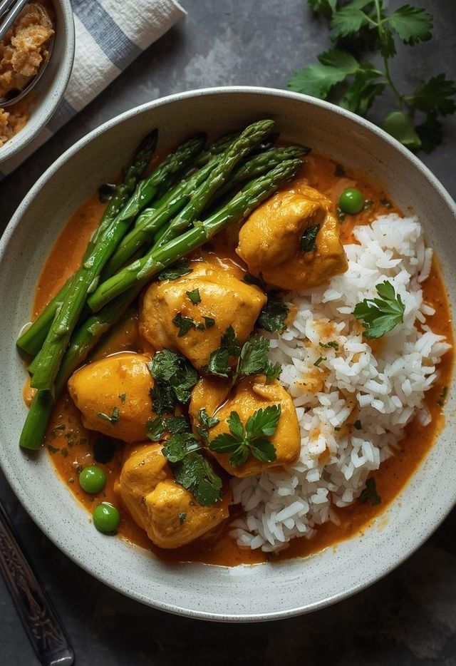 Kurczak curry z fasolką szparagową