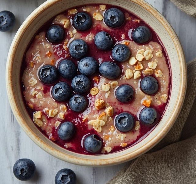 Oatmeal with Blueberries (lactose-free version)