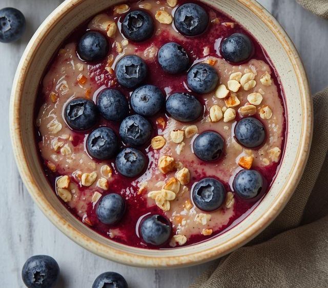 Haferflocken mit Blaubeeren (laktosefreie Version)