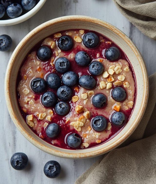 Oatmeal with Blueberries (lactose-free version)