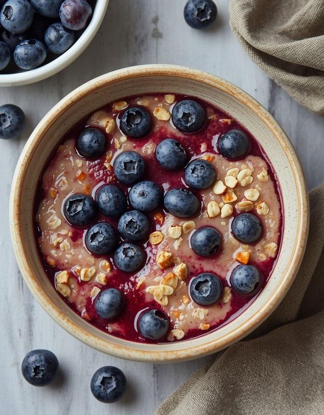Oatmeal with Blueberries (lactose-free version)