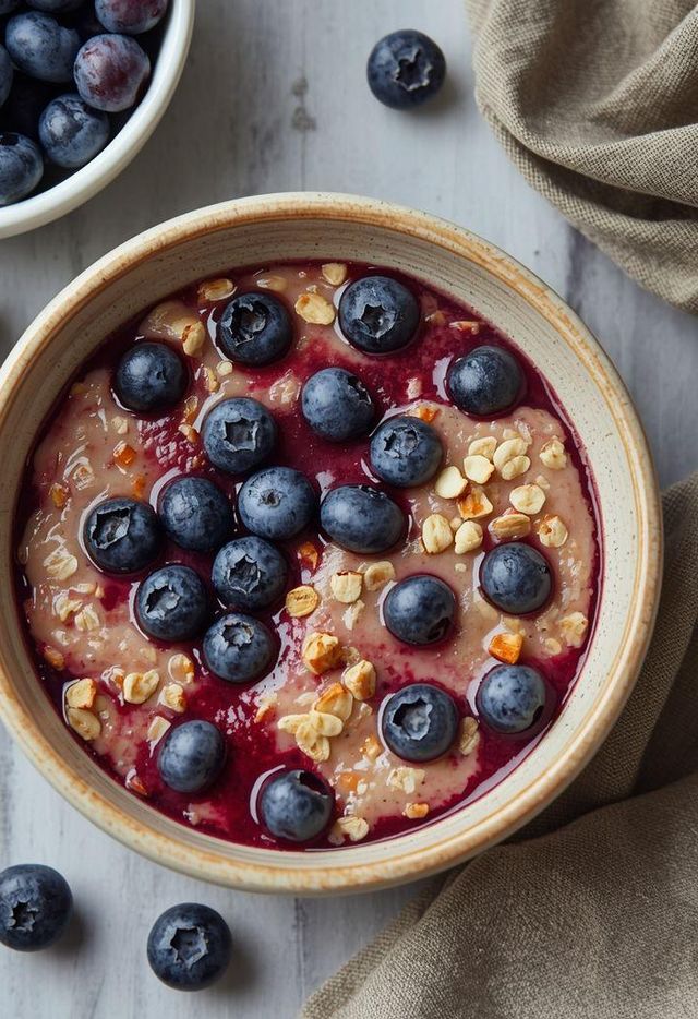 Oatmeal with Blueberries (lactose-free version)