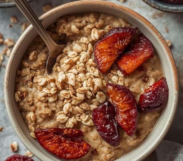 Oatmeal with dried plums