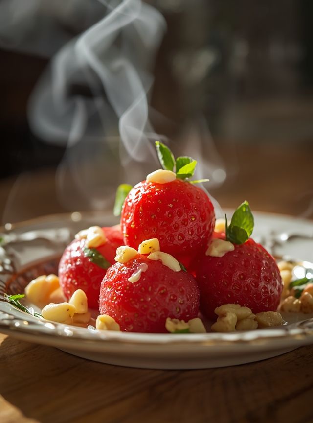 Strawberry Candies with Nuts