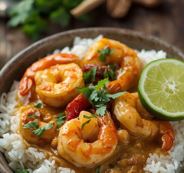 Garnelen in Curry