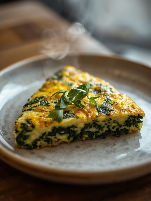 Frittata ze szpinakiem i kaszą jaglaną
