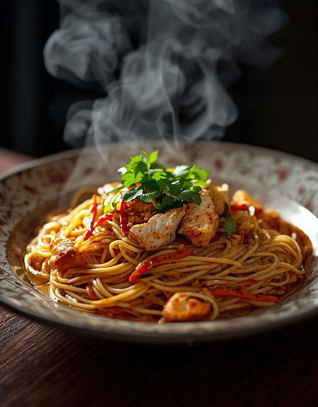 Thai-Nudeln mit Hähnchen