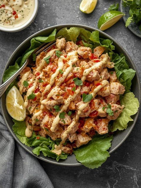 Thunfischsalat mit Knoblauchsoße