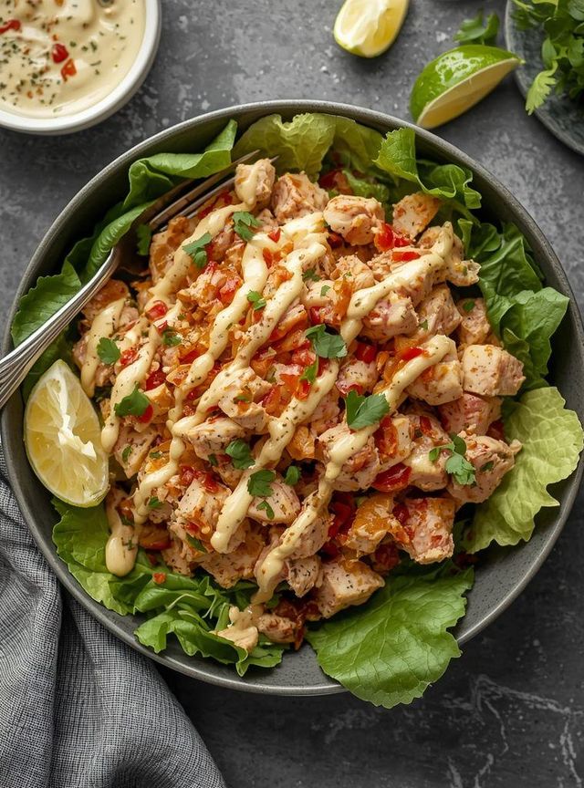 Tuna salad with garlic sauce