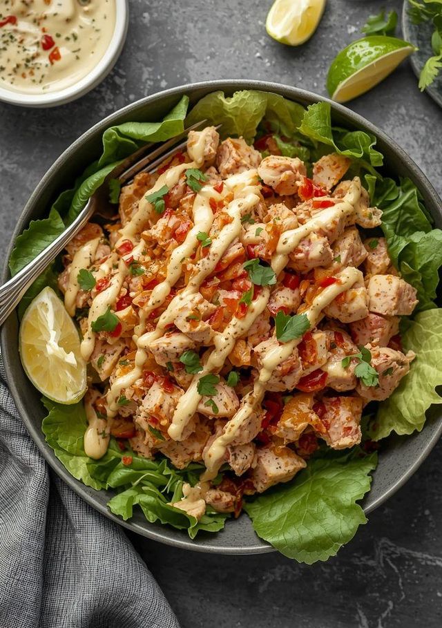 Tuna salad with garlic sauce
