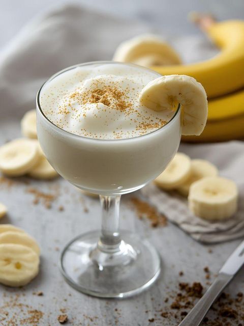 Koktajl bananowy z twarogiem i mlekiem