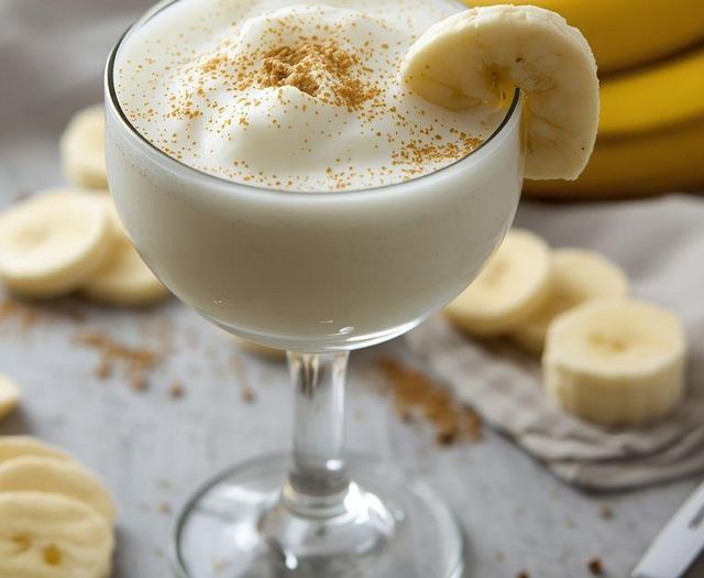 Bananenquark-Milch-Cocktail