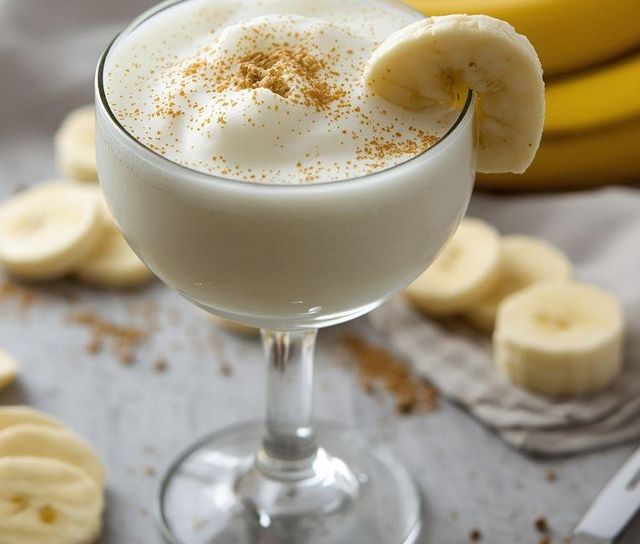 Bananenquark-Milch-Cocktail