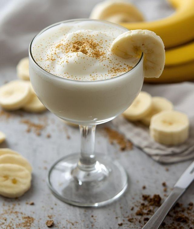 Koktajl bananowy z twarogiem i mlekiem