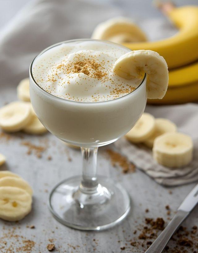 Bananenquark-Milch-Cocktail