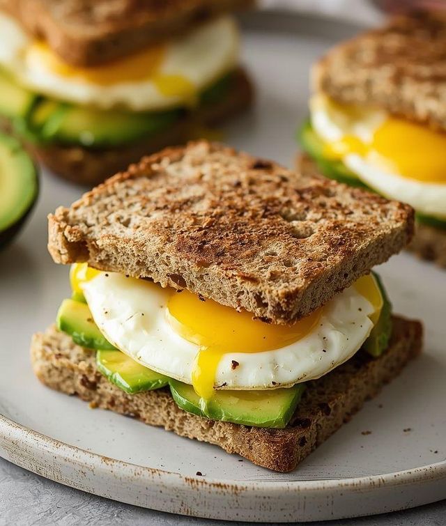 Avocado und Eier Sandwiches