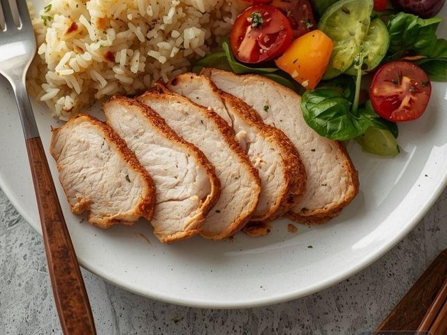 Turkey Breast with Rice and Salad
