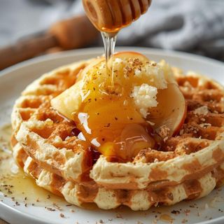 Wafle ryżowe z miodem i jabłkiem