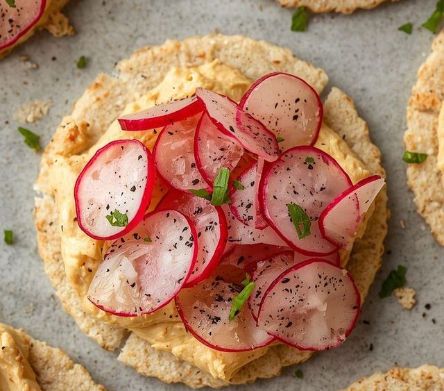 Reiswaffeln mit Hummus