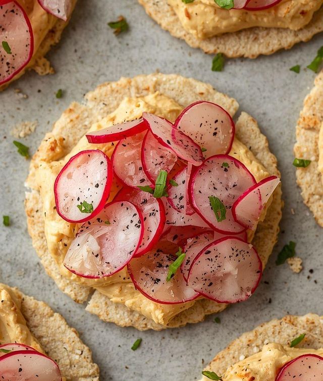 Reiswaffeln mit Hummus