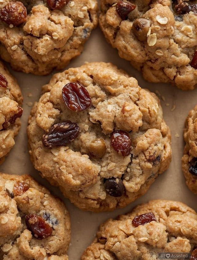 Cinnamon Oatmeal Cookies with Raisins