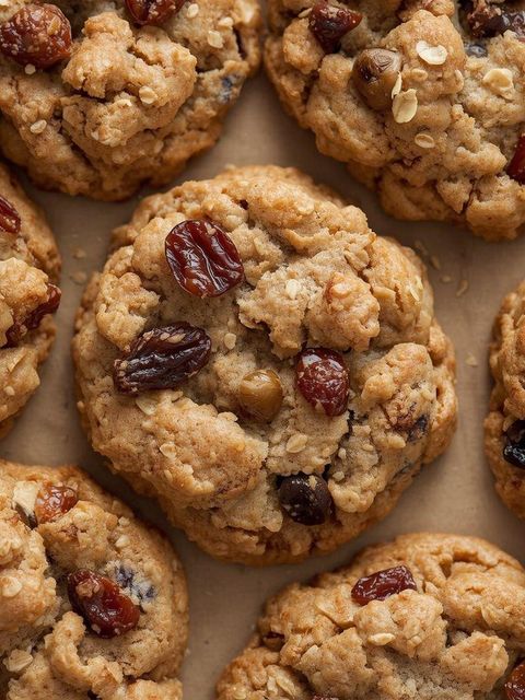 Cinnamon Oatmeal Cookies with Raisins