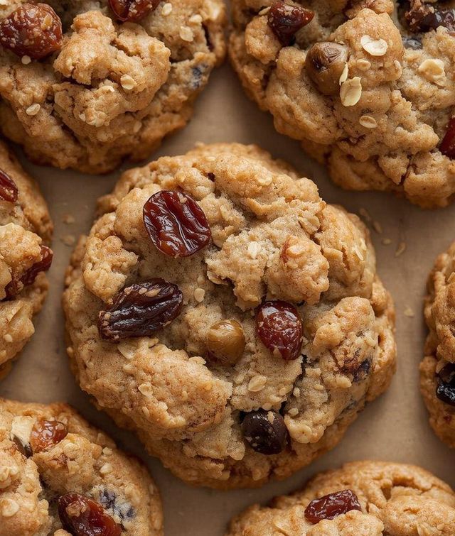 Cinnamon Oatmeal Cookies with Raisins