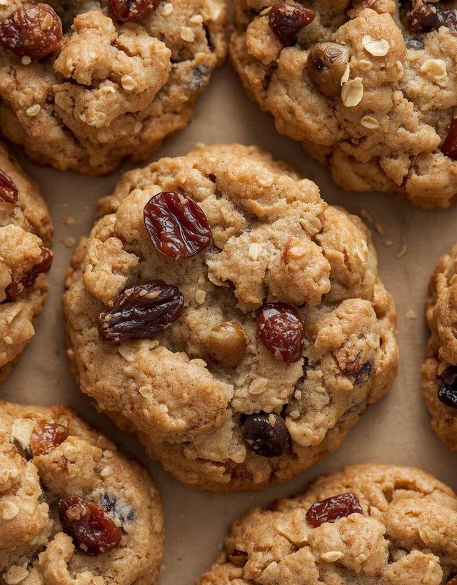Cinnamon Oatmeal Cookies with Raisins