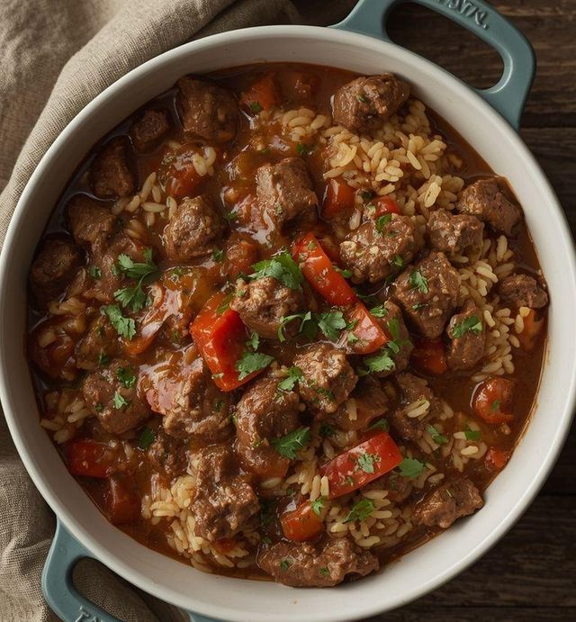 Beef Goulash with Brown Rice