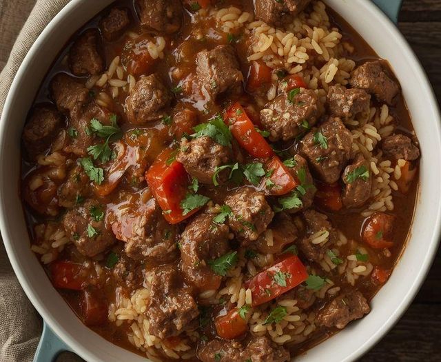 Beef Goulash with Brown Rice