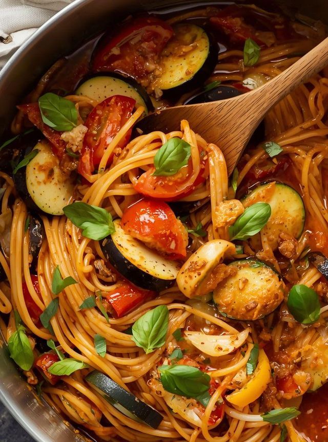 Ein-Topf-Spaghetti Ratatouille