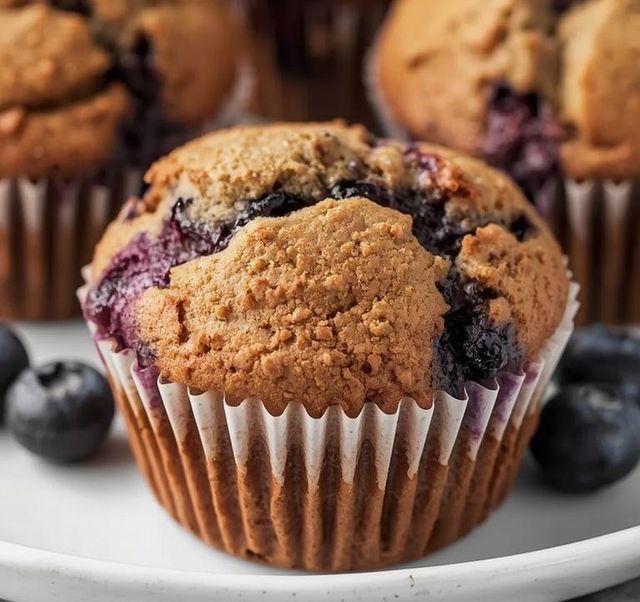 Blueberry Muffins with Bran