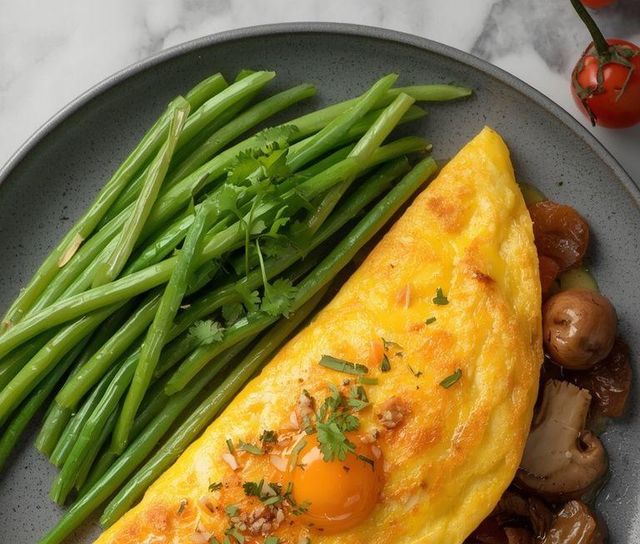 Omelette with Mushrooms and Vegetables