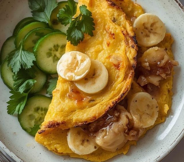 Omlet śniadaniowy z bananem