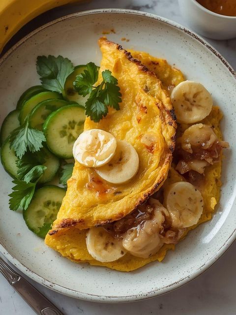 Omlet śniadaniowy z bananem